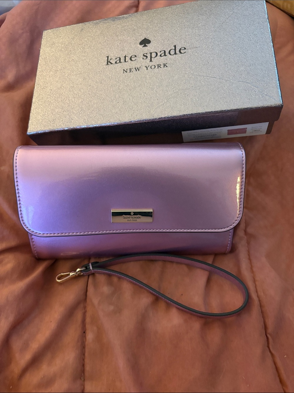 kate spade Iridescent Pink to Lavender Wristlet Clutch